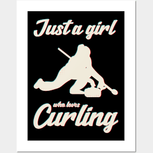 Girl Curling Winter Ice Sport Player Funny Curler Posters and Art